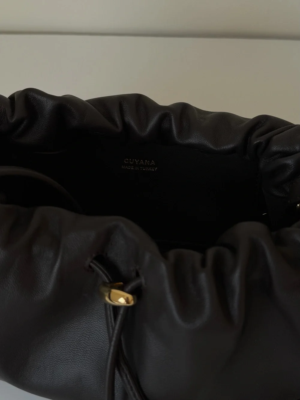 Cuyana Drawstring Brown Leather Bag - mini dia bag - Picture 8 of 15